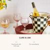 MACKENZIE-CHILDS Wine Cooler, Champagne and Wine Bucket, Ice Bucket, Brown-and-White Mocha Check(Courtly Check)