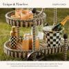 MACKENZIE-CHILDS Wine Cooler, Champagne and Wine Bucket, Ice Bucket, Brown-and-White Mocha Check(Courtly Check)