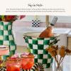 MACKENZIE-CHILDS Wine Cooler, Champagne and Wine Bucket, Ice Bucket, Brown-and-White Mocha Check(Emerald Check)