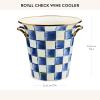 MACKENZIE-CHILDS Wine Cooler, Champagne and Wine Bucket, Ice Bucket, Brown-and-White Mocha Check(Royal Check)