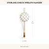 MACKENZIE-CHILDS Wreath Hanger, Door Hanger for Seasonal Decor, Brown-and-White Mocha Check(Sterling Check)