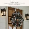 MACKENZIE-CHILDS Wreath Hanger, Door Hanger for Seasonal Decor, Brown-and-White Mocha Check(Sterling Check)