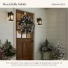 MACKENZIE-CHILDS Wreath Hanger, Door Hanger for Seasonal Decor, Brown-and-White Mocha Check(Sterling Check)