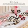 Mackenzie-Childs Supper Club Pie Server, Stainless-Steel Kitchen Pie Cutter, Serving Tool for Dessert, Black-and-White Courtly Check