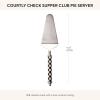Mackenzie-Childs Supper Club Pie Server, Stainless-Steel Kitchen Pie Cutter, Serving Tool for Dessert, Black-and-White Courtly Check