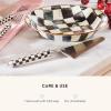 Mackenzie-Childs Supper Club Pie Server, Stainless-Steel Kitchen Pie Cutter, Serving Tool for Dessert, Black-and-White Courtly Check