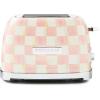 MACKENZIE-CHILDS 2-Slice Toaster, Decorative Toaster for Kitchen, Black-and-White Courtly Check(Rosy Check)