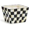 MACKENZIE-CHILDS Ceramic Farmhouse Berry Basket, Decorative Fruit Holder, Black-and-White Courtly Check
