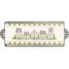 MACKENZIE-CHILDS Ceramic Rectangular Platter, Christmas Serving Tray with Handles, Holly Village