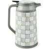 MACKENZIE-CHILDS Coffee Carafe, Stainless-Steel Coffee Carafe for Hot Liquids, 5.5-Cup Capacity, Black-and-White Courtly Check(Sterling Check)