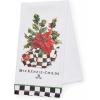 MACKENZIE-CHILDS Cotton Dish Towel, Cute Decorative Kitchen Dish Towel for Cleaning and Home Decor, Set of 1, Turkey(Poinsettia Tea Kettle)