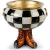 MACKENZIE-CHILDS Courtly Check Cauldron, Halloween Candy Bowl, Home Decor, 96 Ounce Bowl(Spider Web Boot)