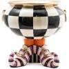 MACKENZIE-CHILDS Courtly Check Cauldron, Halloween Candy Bowl, Home Decor, 96 Ounce Bowl(Witch’s Boot)