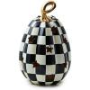 MACKENZIE-CHILDS Courtly Check Illuminated Star Pumpkin, Black-and-White Light-Up Pumpkin Decor for Halloween, Tall(Tall)