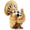 MACKENZIE-CHILDS Courtly Check Mini Gold Turkey Figurine, Resin Fall Home Decor(Mini Gold Turkey)