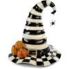 MACKENZIE-CHILDS Courtly Stripe Witch’s Hat, Black-and-White Witch Hat Decor, Halloween Home Decor