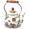MACKENZIE-CHILDS Deck the Halls 2-Quart Enamel Tea Kettle, Christmas Tea Kettle for Stovetop(Deck The Halls)