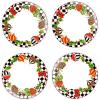 MACKENZIE-CHILDS Deck the Halls Appetizer Plate, Decorative Stoneware Christmas Appetizer Plate, 5.5 Inches, Set of 4(10 Inches)