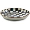MACKENZIE-CHILDS Enamel Abundant Bowl, Decorative or Serving Bowl, 13-Cup Capacity, Brown-and-White Mocha Check(Courtly Check)