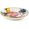 MACKENZIE-CHILDS Enamel Abundant Bowl, Decorative or Serving Bowl, 13-Cup Capacity, Brown-and-White Mocha Check(White Flower Market)