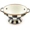 MACKENZIE-CHILDS Enamel Bowl, Serving Bowl for Entertaining, Everything Bowl, Brown-and-White Mocha Check(Courtly Check)