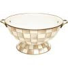 MACKENZIE-CHILDS Enamel Bowl, Serving Bowl for Entertaining, Everything Bowl, Brown-and-White Mocha Check(Mocha Check)
