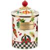 MACKENZIE-CHILDS Enamel Canister, Kitchen Storage Container with Lid, Medium, Deck the Halls(Deck the Halls)