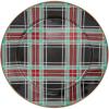 MACKENZIE-CHILDS Enamel Charger Plate, Charger Decoration Plate for Dinner Plates or Home Decor, 12 Inches, Brown-and-White Mocha Check(Black Tartan)
