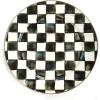 MACKENZIE-CHILDS Enamel Charger Plate, Charger Decoration Plate for Dinner Plates or Home Decor, 12 Inches, Brown-and-White Mocha Check(Courtly Check)