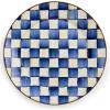 MACKENZIE-CHILDS Enamel Charger Plate, Charger Decoration Plate for Dinner Plates or Home Decor, 12 Inches, Brown-and-White Mocha Check(Royal Check)
