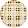 MACKENZIE-CHILDS Enamel Charger Plate, Charger Decoration Plate for Dinner Plates or Home Decor, 12 Inches, Brown-and-White Mocha Check(Tartan Mocha)