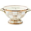 MACKENZIE-CHILDS Enamel Colander, Decorative Kitchen Strainer, Small, Pink-and-White Rosy Check(Mocha Check)