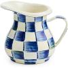 MACKENZIE-CHILDS Enamel Creamer, Creamer Dispenser with Pour Spout, Kitchen Enamelware, Pink-and-White Rosy Check(Royal Check)