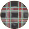 MACKENZIE-CHILDS Enamel Dinner Plate, Decorative Dinnerware Plate, 10 Inches, Brown-and-White Mocha Check(Black Tartan)
