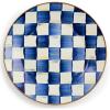 MACKENZIE-CHILDS Enamel Dinner Plate, Decorative Dinnerware Plate, 10 Inches, Brown-and-White Mocha Check(Royal Check)