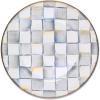 MACKENZIE-CHILDS Enamel Dinner Plate, Decorative Dinnerware Plate, 10 Inches, Brown-and-White Mocha Check(Sterling Check)