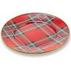MACKENZIE-CHILDS Enamel Dinner Plate, Decorative Dinnerware Plate, 10 Inches, Brown-and-White Mocha Check(Tartastic)