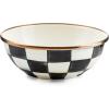 MACKENZIE-CHILDS Enamel Everyday Bowl, Serving Bowl for Entertaining, Extra Small, Brown-and-White Mocha Check(Courtly Check)