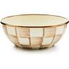 MACKENZIE-CHILDS Enamel Everyday Bowl, Serving Bowl for Entertaining, Extra Small, Brown-and-White Mocha Check(Mocha Check)