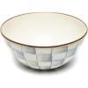 MACKENZIE-CHILDS Enamel Everyday Bowl, Serving Bowl for Entertaining, Extra Small, Brown-and-White Mocha Check(Sterling Check)