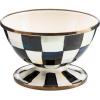 MACKENZIE-CHILDS Enamel Ice Cream Bowl, Serving Bowls for Entertaining, 2-Cup Capacity, Brown-and-White Mocha Check(Courtly Check)