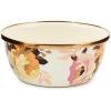 MACKENZIE-CHILDS Enamel Pinch Bowl, Small Bowl for Kitchen Ingredients, 1.5-Cup Capacity, Brown-and-White Mocha Check(White Wild Rose)