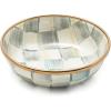 MACKENZIE-CHILDS Enamel Relish Dish, Small Serving Bowl for Entertaining, Brown-and-White Mocha Check(Sterling Check)