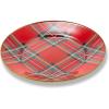 MACKENZIE-CHILDS Enamel Salad and Dessert Plate, Small Plate for Appetizers or Desserts, 8 Inches, Pink-and-White Rosy Check(Tartastic)