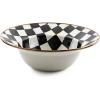 MACKENZIE-CHILDS Enamel Serving Bowl, Enamel Serveware Bowl, 12 Inches, Brown-and-White Mocha Check(Courtly Check)
