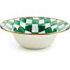 MACKENZIE-CHILDS Enamel Serving Bowl, Enamel Serveware Bowl, 12 Inches, Brown-and-White Mocha Check(Emerald Check)
