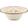 MACKENZIE-CHILDS Enamel Serving Bowl, Enamel Serveware Bowl, 12 Inches, Brown-and-White Mocha Check(Mocha Check)