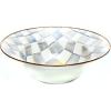 MACKENZIE-CHILDS Enamel Serving Bowl, Enamel Serveware Bowl, 12 Inches, Brown-and-White Mocha Check(Sterling Check)