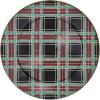MACKENZIE-CHILDS Enamel Serving Platter, Decorative Serving Platter for Food, 16 Inches, Rosy Check(Black Tartan)