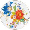 MACKENZIE-CHILDS Enamel Serving Platter, Decorative Serving Platter for Food, 16 Inches, Rosy Check(Flower Market White)